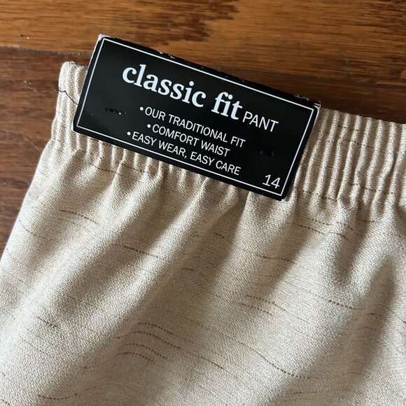NWT Alfred Dunner Classics Twill Textured Pattern Elastic Waist Pants Size 14 - Picture 9 of 13